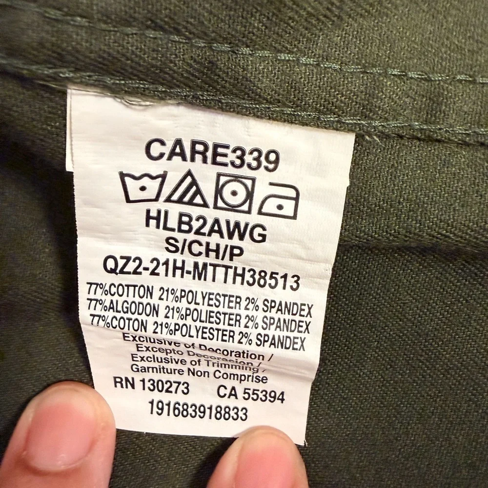 Men’s Wrangler Olive Green Long Sleeve Button-Up Shirt Size Small - Picture 4 of 6